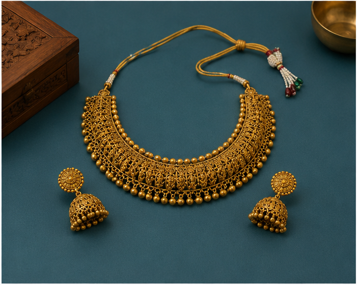 22K Royal Choker Gold Necklace