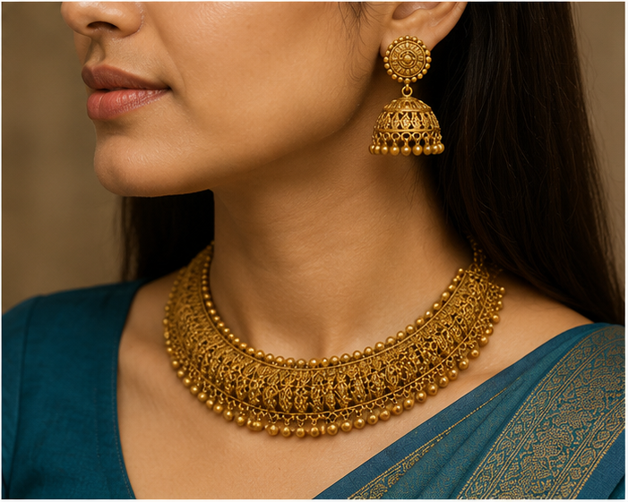 22K Royal Choker Gold Necklace